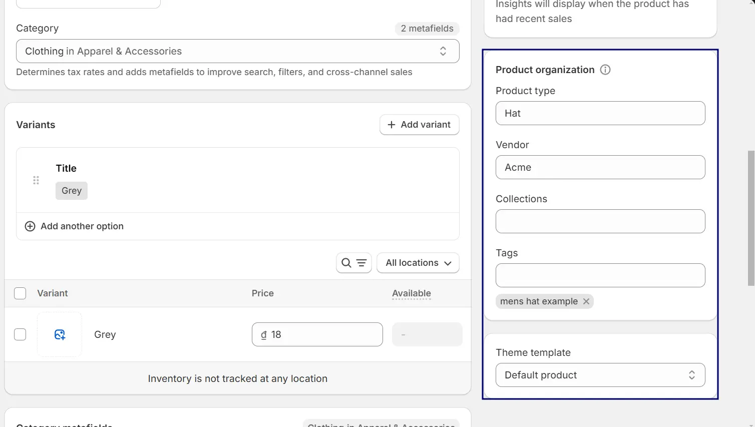 Scroll down to the Production Organization